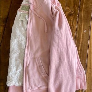 Pink warm zip-up hoodie ladies' medium Green Tea